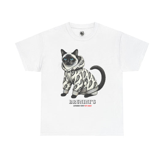 Bruno wearing hoodie with Peppers - Unisex Heavy Cotton Tee