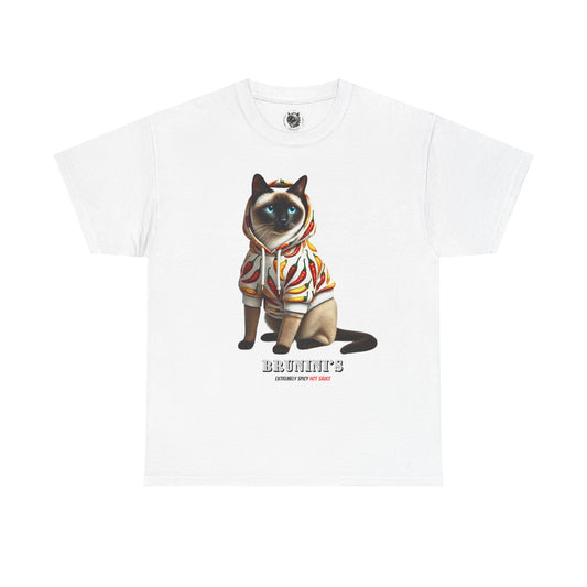 Bruno wearing hoodie with Peppers - Unisex Heavy Cotton Tee