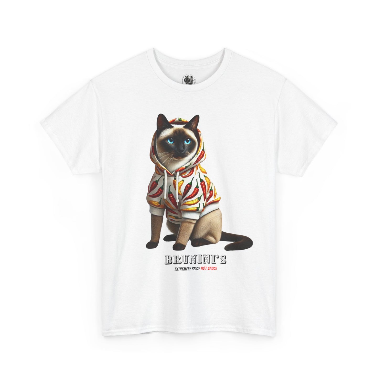 Bruno wearing hoodie with Peppers - Unisex Heavy Cotton Tee