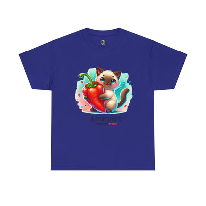 Cute Bruno Holding a Pepper - Unisex Heavy Cotton Tee