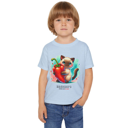 Cute Bruno Holding a Pepper - Toddler Cotton T-shirt