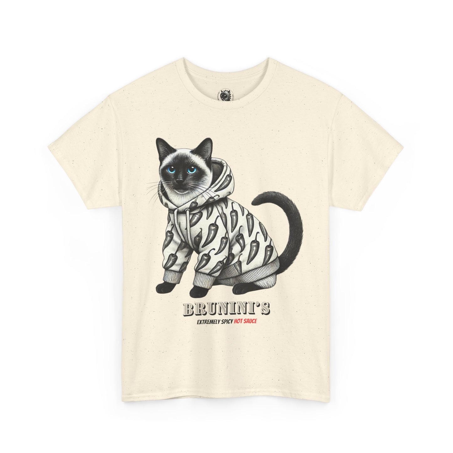 Bruno wearing hoodie with Peppers - Unisex Heavy Cotton Tee