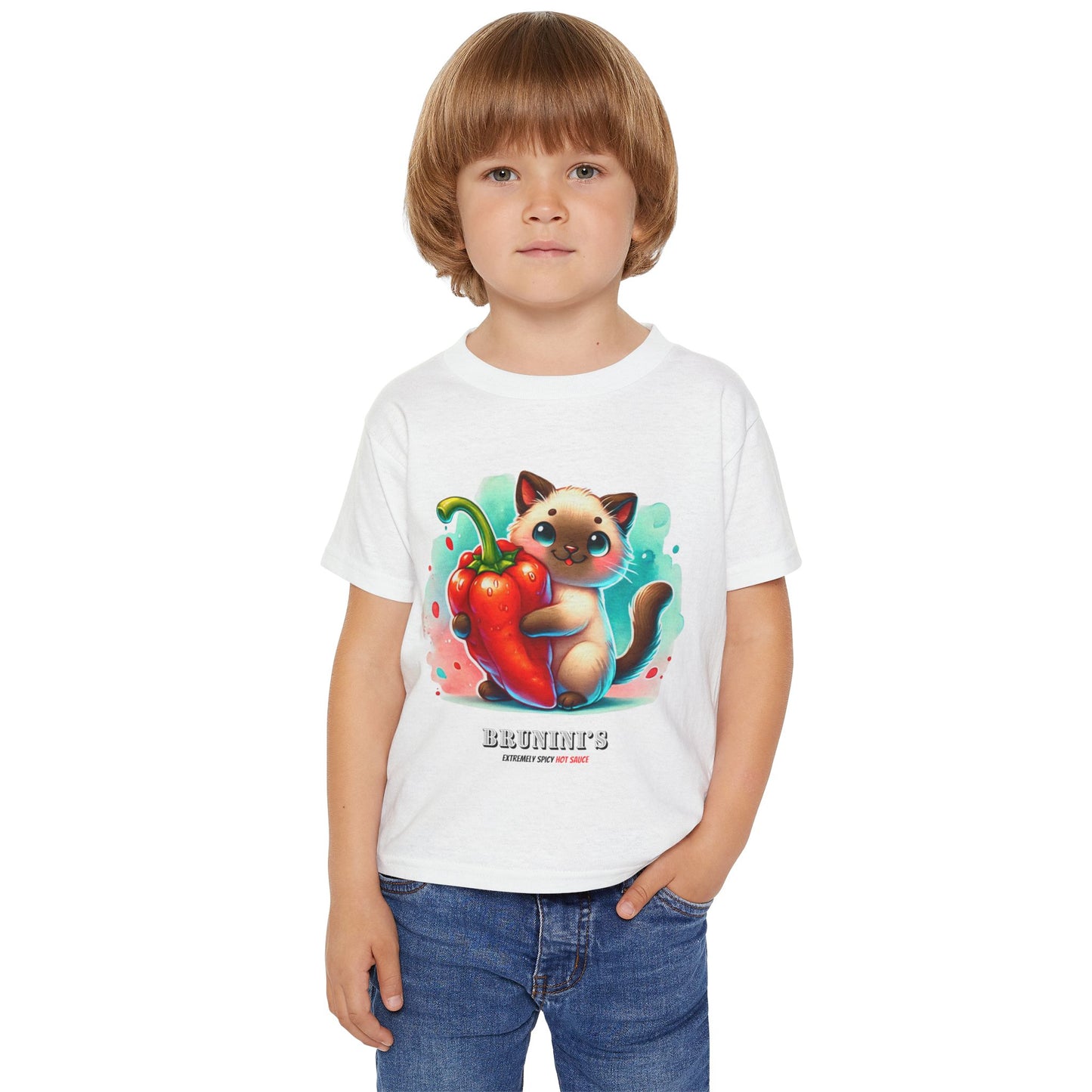 Cute Bruno Holding a Pepper - Toddler Cotton T-shirt