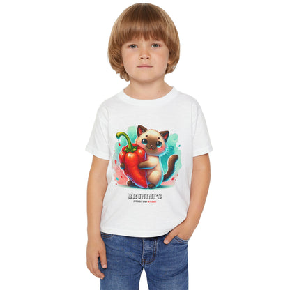 Cute Bruno Holding a Pepper - Toddler Cotton T-shirt