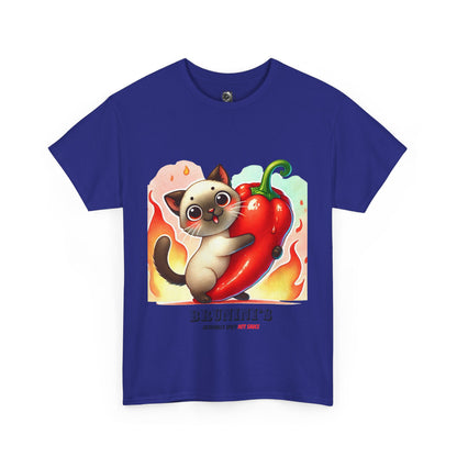 Cute Bruno Holding a Pepper - Unisex Heavy Cotton Tee