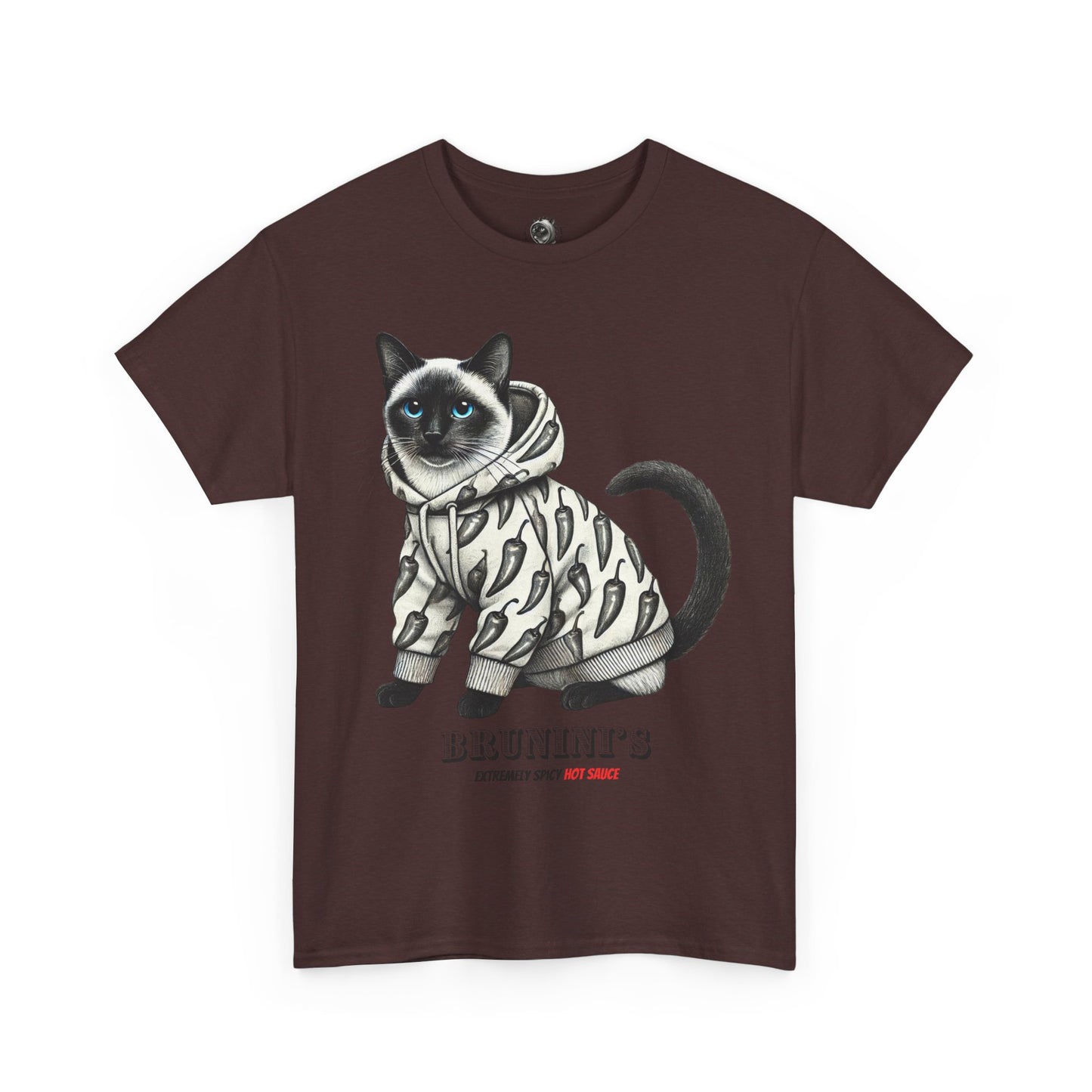 Bruno wearing hoodie with Peppers - Unisex Heavy Cotton Tee
