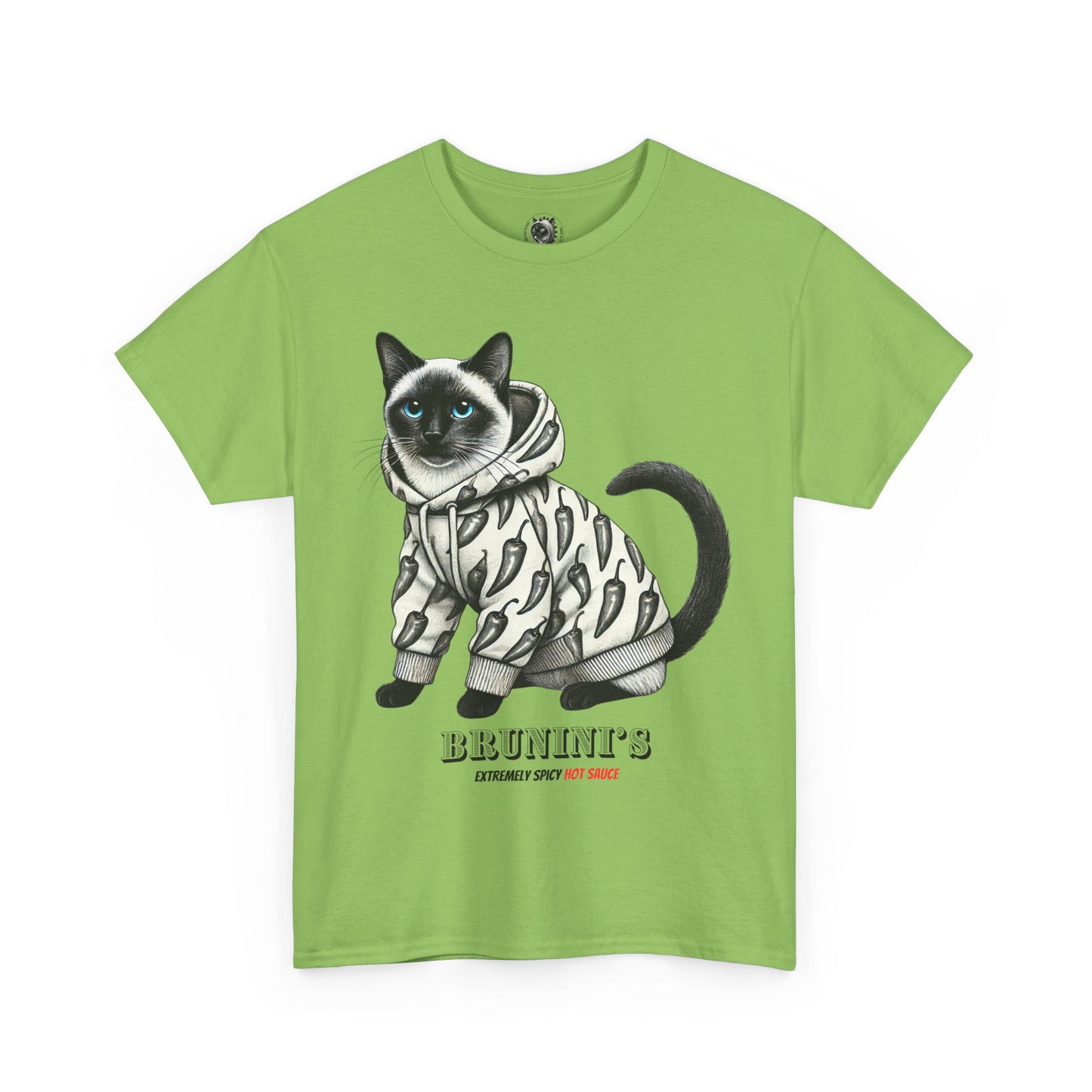 Bruno wearing hoodie with Peppers - Unisex Heavy Cotton Tee