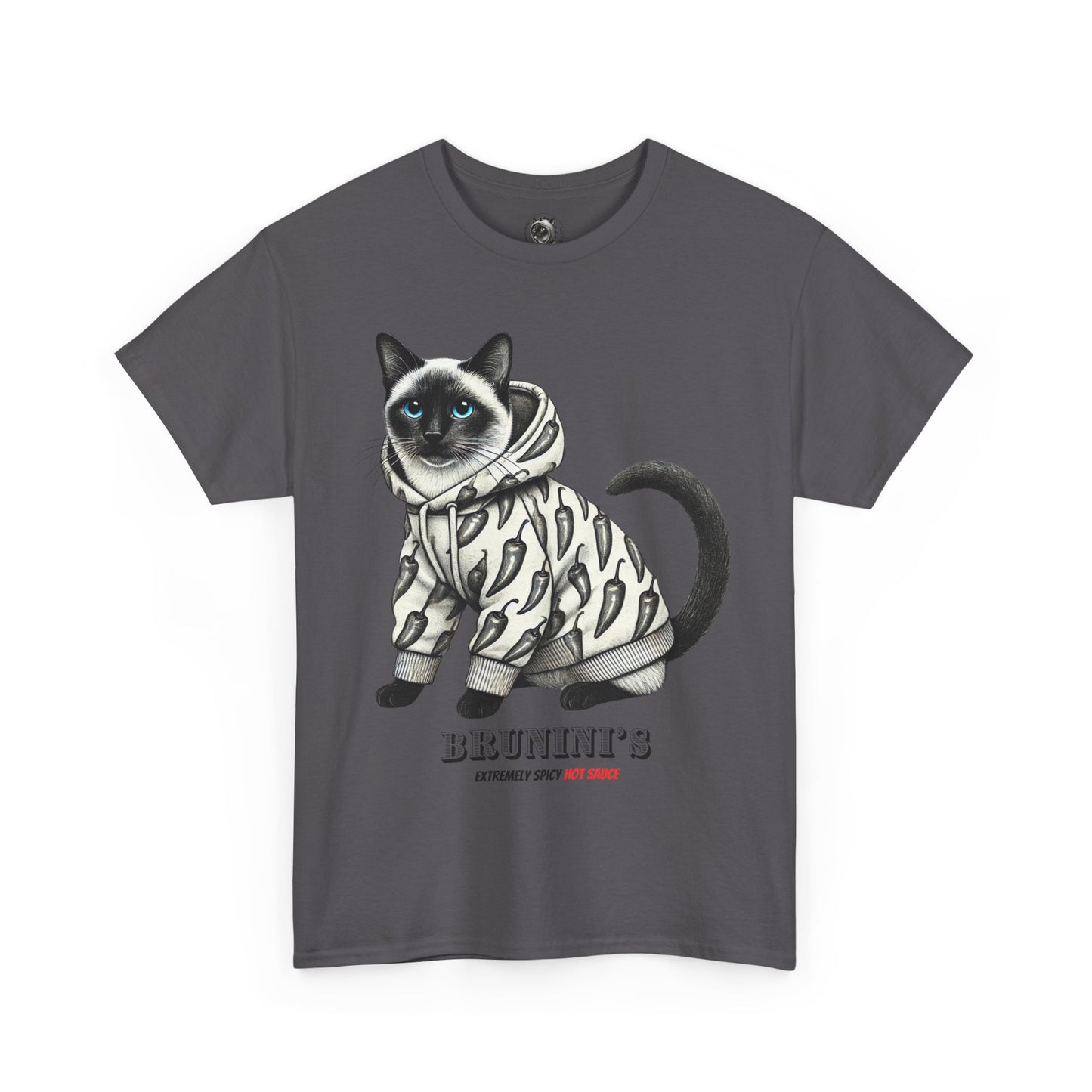 Bruno wearing hoodie with Peppers - Unisex Heavy Cotton Tee