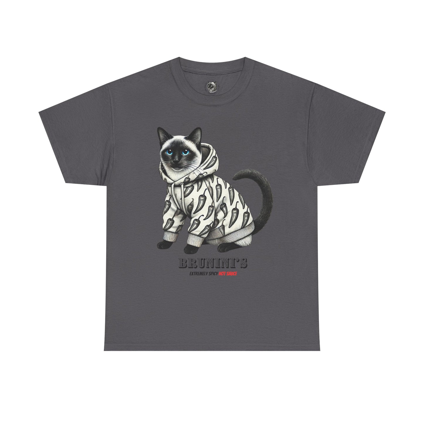 Bruno wearing hoodie with Peppers - Unisex Heavy Cotton Tee