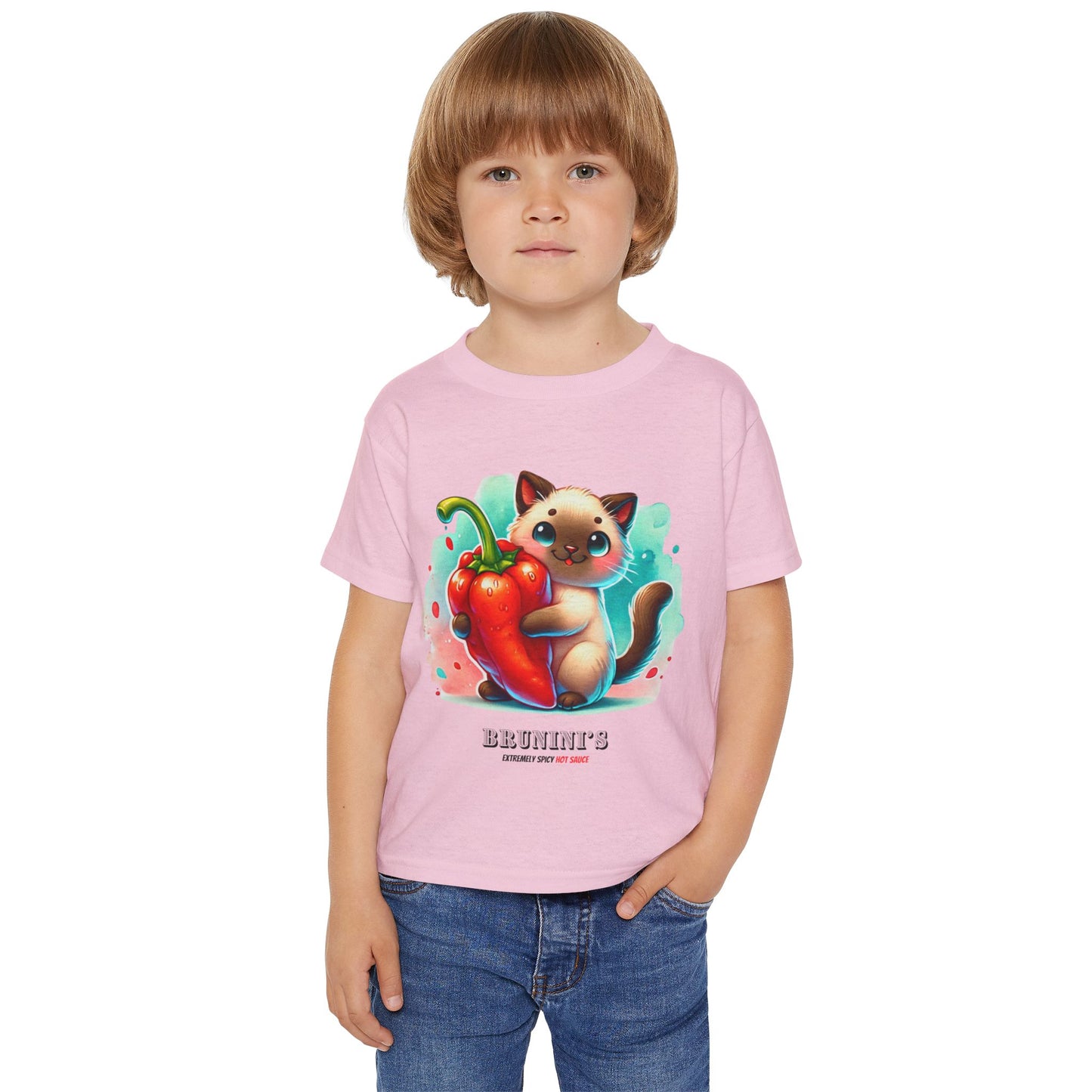 Cute Bruno Holding a Pepper - Toddler Cotton T-shirt