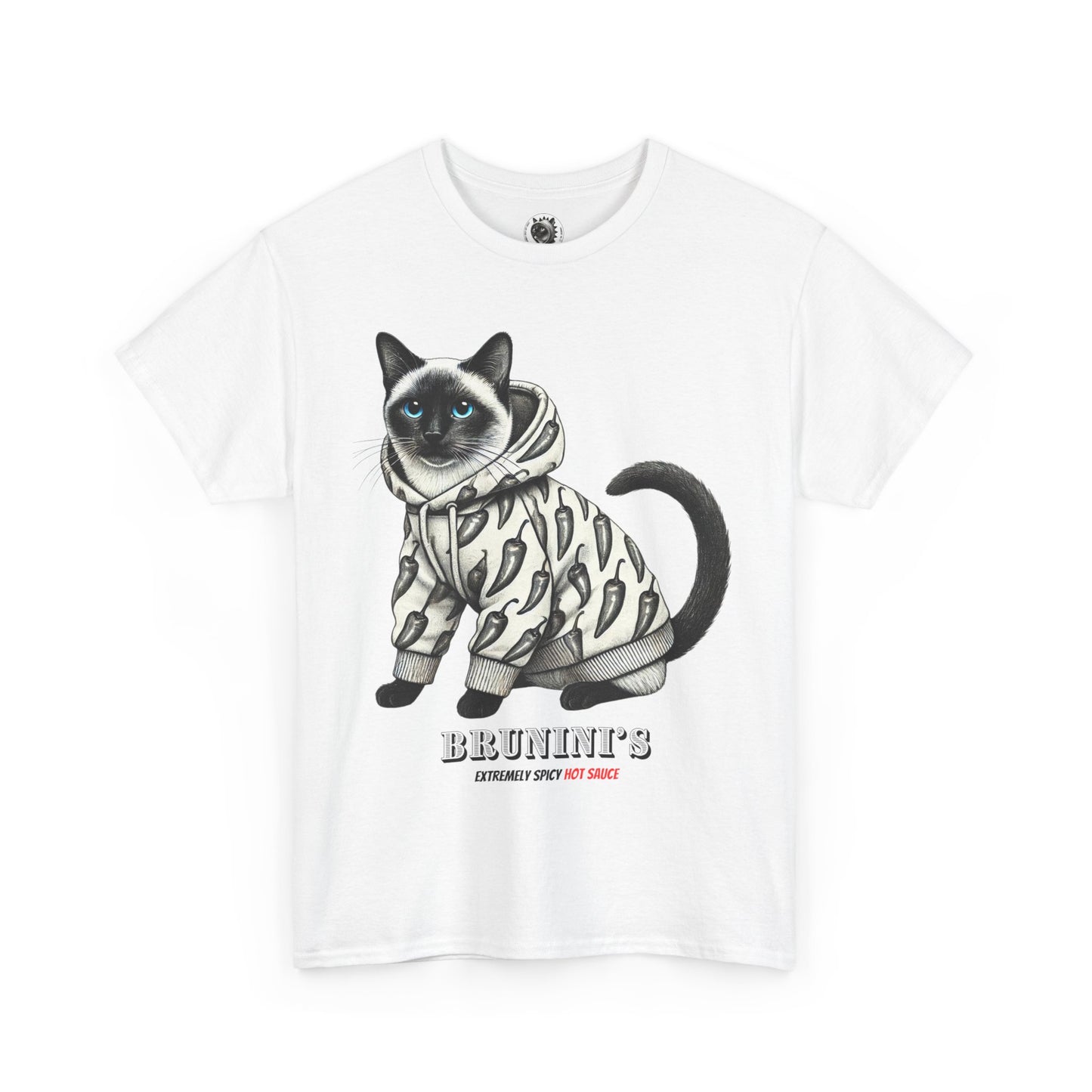 Bruno wearing hoodie with Peppers - Unisex Heavy Cotton Tee