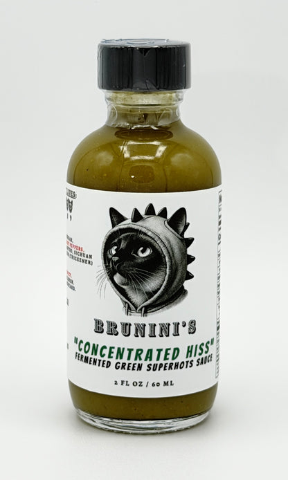 Brunini’s “Concentrated Hiss” – Fermented Green Superhots Sauce with Garlic & Sichuan Peppercorn
