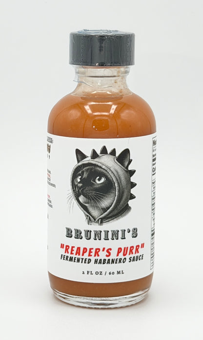 Brunini's "Reaper's Purr" - Habanero Hot Sauce with Carolina Reaper Powder