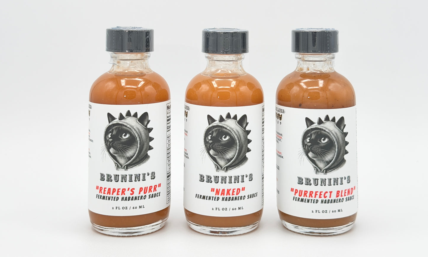 Brunini’s “Furrmidable Mini Trio” – The Habanero Collection Sampler (2 Oz)