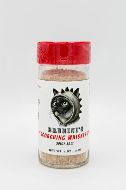 Brunini's "Scorching Whiskers" - Kosher Sea Salt with Carolina Reaper Powder