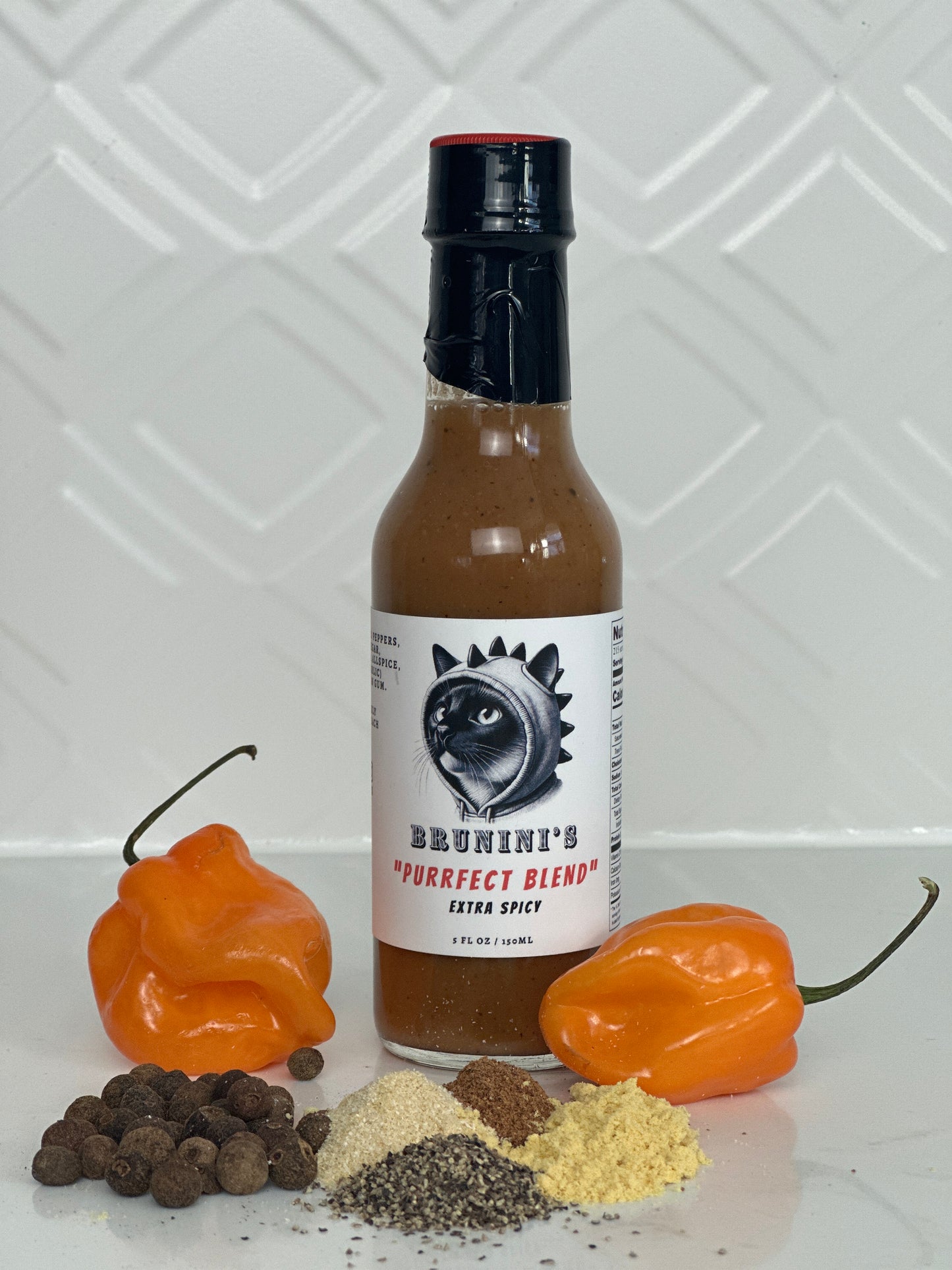 Brunini's "Purrfect Blend" - Spiced Habanero Extra Hot Sauce