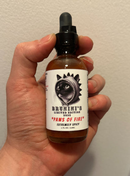 Brunini's "Paws of Fire" - Limited Edition Superhot Mix Extremely Spicy Hot Sauce