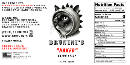 Brunini's "Naked" - Habanero Extra Spicy Hot Sauce