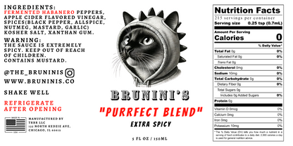 Brunini's "Purrfect Blend" - Spiced Habanero Extra Hot Sauce